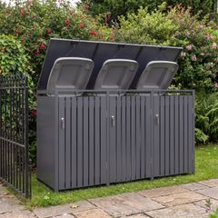 Premium Metal Wheelie Bin Shelter 3 Bay