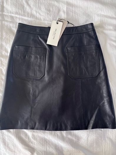 Selected Femme leather mini skirt
