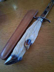 Taxidermy Deer Hoof Letter Opener and sheath