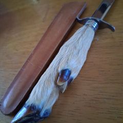 Taxidermy Deer Hoof Letter Opener and sheath