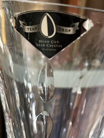 Teardrop hand cut crystal similar to Waterford