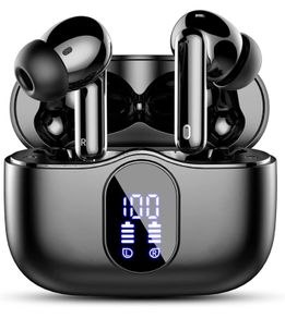 Wireless Earbuds, Bluetooth 5.3 Headphones In Ear with 4 ENC Noise Cancelling Mic, Btootos New Bluetooth Earbuds Mini Deep Bass Stereo Sound, 36H Playtime LED Display Wireless Earphones IP7 Waterproof (FREE POSTAGE)
