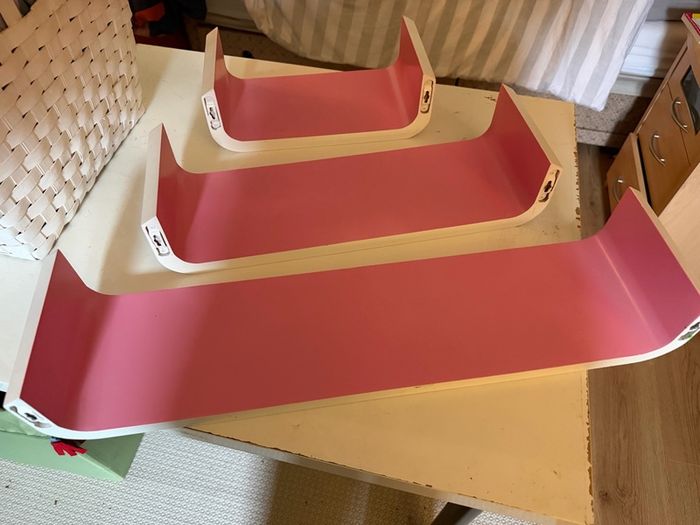 Pink wall shelves matching