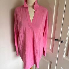 Mint Velvet size 12 coral viscose top