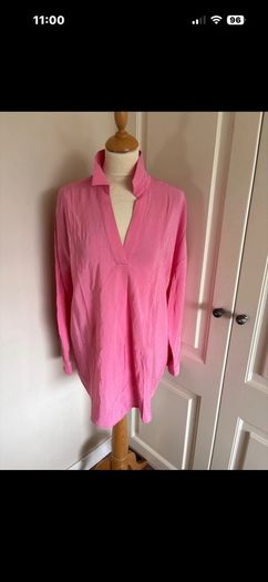 Mint Velvet size 12 coral viscose top