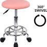 Swivel Rolling Stool Height Adjustable PU Leather Cushion Salon Vanity Massage Office Stool Chair Small Image 5