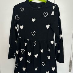 M&S dress for a girl with hearts, 122cm, 6-7 years