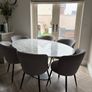 Marble oval table with 6 chairs Image 4