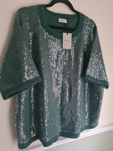 Womens Rd Williams Emerald Green Sequin Short Sleeve Jumper Sweater Size Uk 20-22  Eu 48-50 Brand New Bnwt