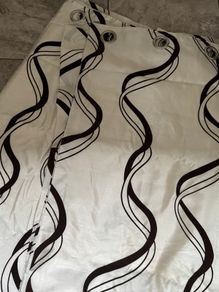 90/90 cream & brown curtains