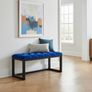 Velvet Wooden Bench 100x40cm Natural Alder Frame Image 6