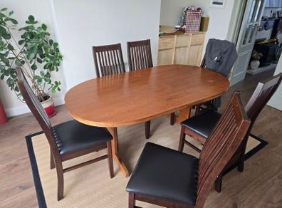 Mid century teak dining table and chairs