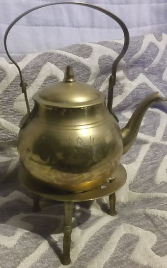 miniature tea-pot and trivet