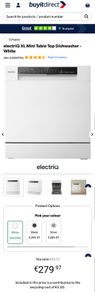 electriQ XL Mini Table Top Dishwasher