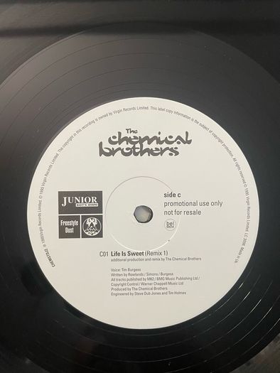The Chemical Brothers - Life Is Sweet - 12" Double Vinyl DJ Promo - CHEMSTDJ2 - 1995 - Junior Boys Own Recordings
