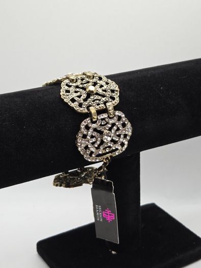 Erickson Beamon Gold Tone Crystal Statement Bracelet