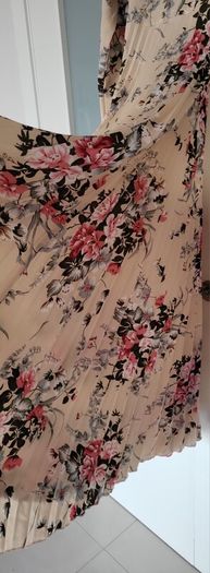 SHEIN floral pleated midi Sz L ( Fit 14-16UK)