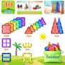 Magnetic Building Tiles Set - STEM Kids Blocks Toy - Brand New Image 2