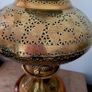 Early 20th century 4ft eastern pierced brass lamp Image 3