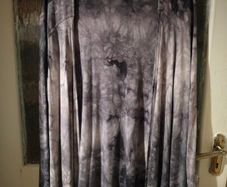 Ladies New Jersey,waterfall grey and white tie-dye open-front long-sleeve cardigan.