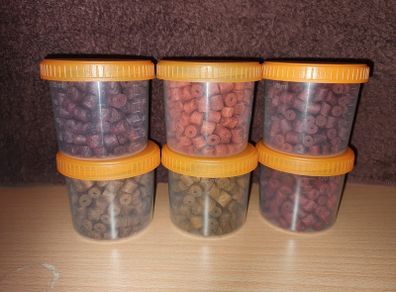 NEW - Set of 6 Boxes 90g 8mm drilled hard pellet for feeder & method feeder - Carp Tench Bream Feeder Method Pellet Dumbells Hybrid Roach