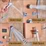 BRAND NEW Rose Golden 8009 LED Light Shower Faucet Bathroom Waterfall Rain Black Shower Panel In Wall Shower System with Spa Massage Sprayer and Bidet Tap Image 4
