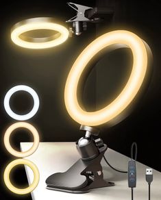 6.3 Inch Video Conference Ring Light with Ultra wide Clip, 360 Degree Rotatable Table Ring Light with Dimmable 3 Modes 10 Brightness Level for Live Streaming Desktop Reading/Makeup/Webcam/YouTube/TiK Tok (FREE POSTAGE)