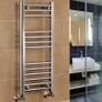 NEW SALE | Chrome Straight Heated Towel Rail W400mm x H800mm Flat Central Heating Towel Radiator Bathroom Rack Image 5