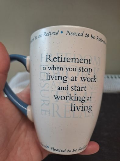 History Herald Pleased to be Retired Stoneware Mug