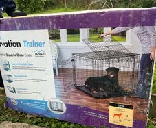 Large dog double door crate