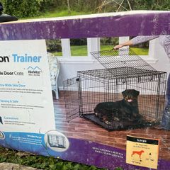 Large dog double door crate