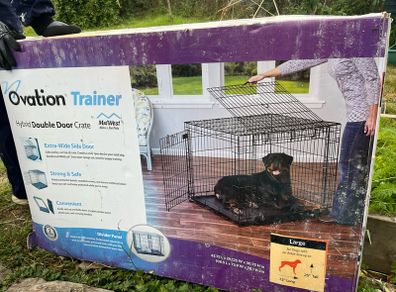 Large dog double door crate