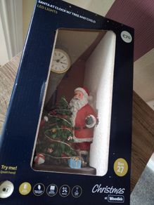 Christmas Light Up Musical Santa and Clock