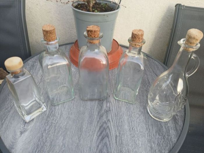5 Various Size Glass Decanter