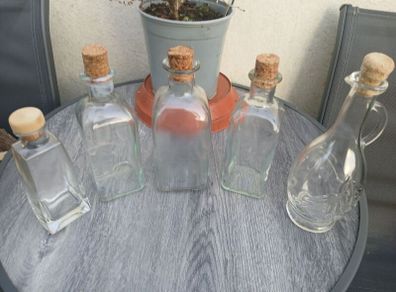 5 Various Size Glass Decanter