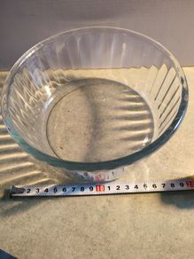 Pyrex vintage Clear Glass Round Deep Dish.