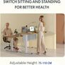 Electric Standing Desk Height Adjustable Sit Stand Desk with Memory Smart Panel(120 x 60cm, White) Image 6