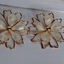 Gold & Cream Sakura Blossom Floral Statement Earrings Image 9