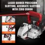 Wall Chaser 34 mm Cutting Depth Wall Cutting Machine 2500W Wall Groove Cutting Machine 38 mm Cutting Width Wall Slotting Machine With 5 Saw Blades 115 mm Diameter 6300r/Min with Infrared Ray Image 2