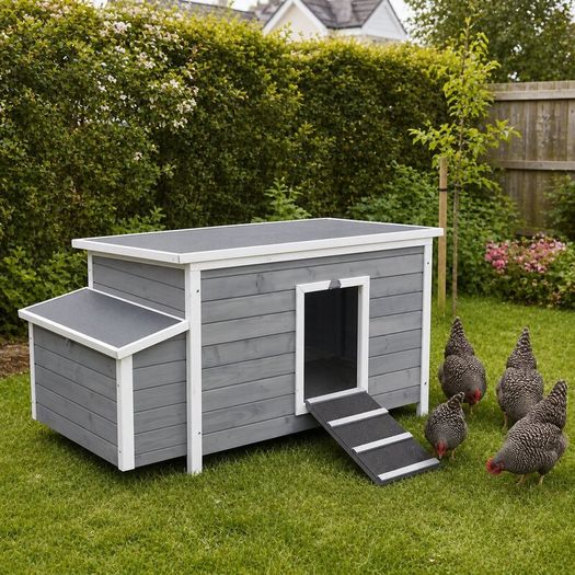 Large Wooden Chicken Coop For 6 to 8 Hens