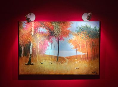 Painting Lake Sea Woods Forest scene Li Fang