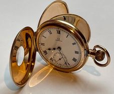Vintage Omega Half Hunter Gold Filled Pocket Watch