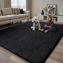 Living Room 120x160,3D Black Area Rugs for Bedroom,Extra Large Rugs for living room,Machine Washable Anti Slip Short Pile Rug Carpets Mat for Kids Room Bedroom Image 2