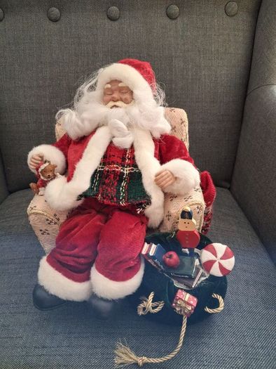Christmas snoring santa decoration.