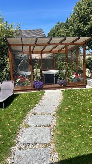 Covered outdoor lounge