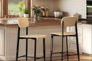 2-piece set bar stools, Bar chairs with backrest and metal frame