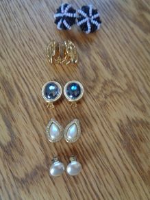 Vintage Clip On Earrings x 5 for Sale