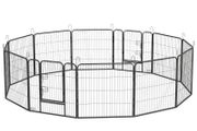 12 Panels Heavy Duty Puppy Playpen, for Small Dogs, Indoor and Outdoor Use - Silver