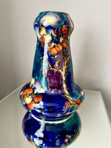 Large Hancock's Corona Ware 'Cherry Ripe' Vase by Molly Hancock c1928