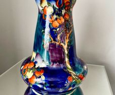 Large Hancock's Corona Ware 'Cherry Ripe' Vase by Molly Hancock c1928